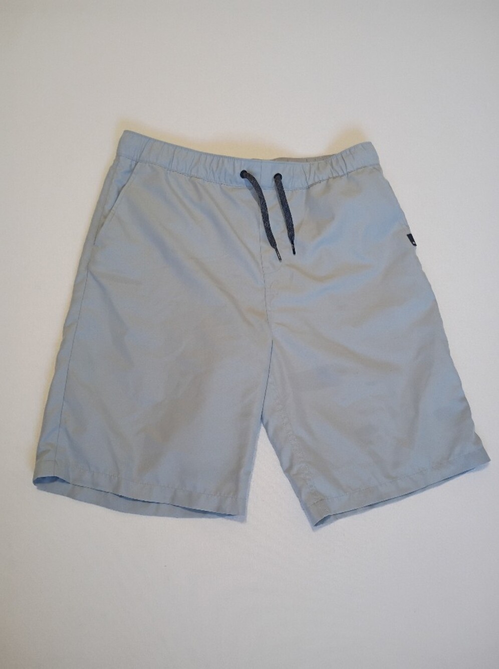 Quicksilver Teen 14 Light Grey/Blue Athletic Shorts Elastic Drawstring Lounge